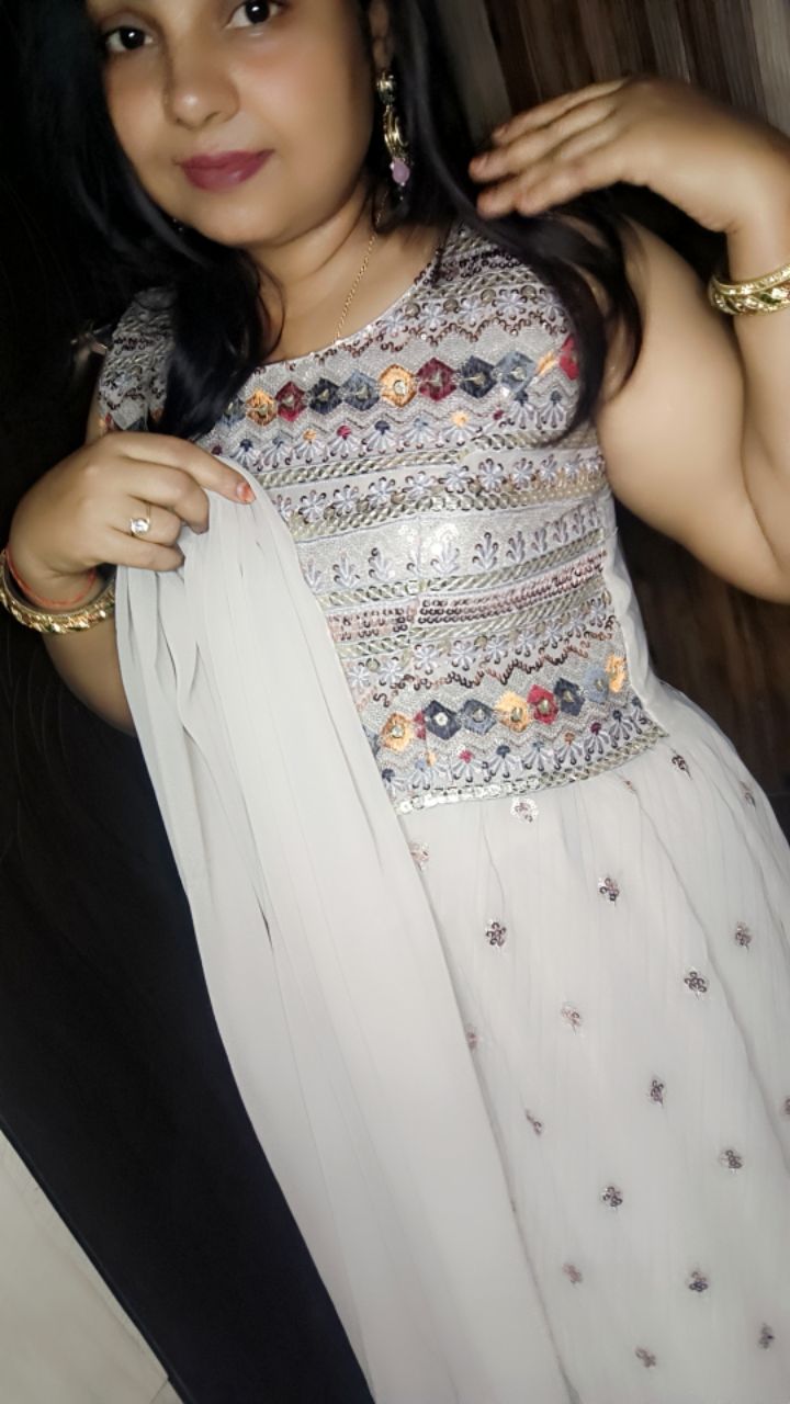 Embroidered Shrug Skirt Suit view 2