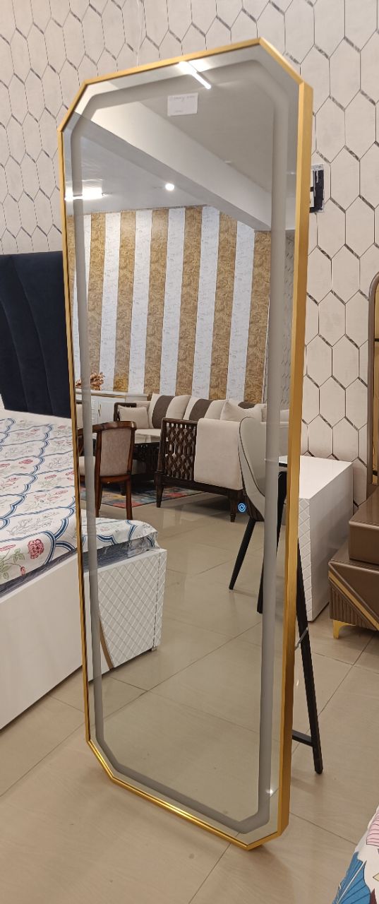 Modern LED Full-Length Standing Mirror with Dual-Tone Lighting view 4