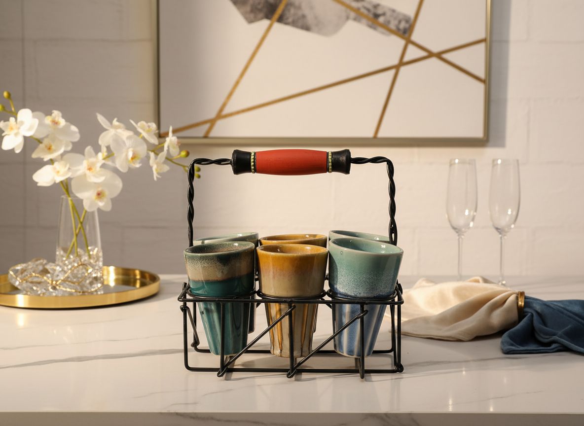 Ceramic Chai Set With Stand view 2