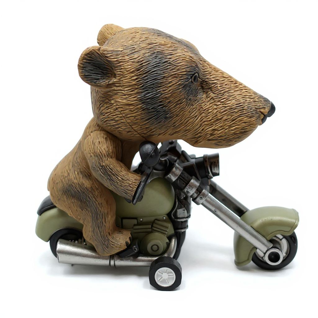 Bear on Motorcycle Figurine view 2