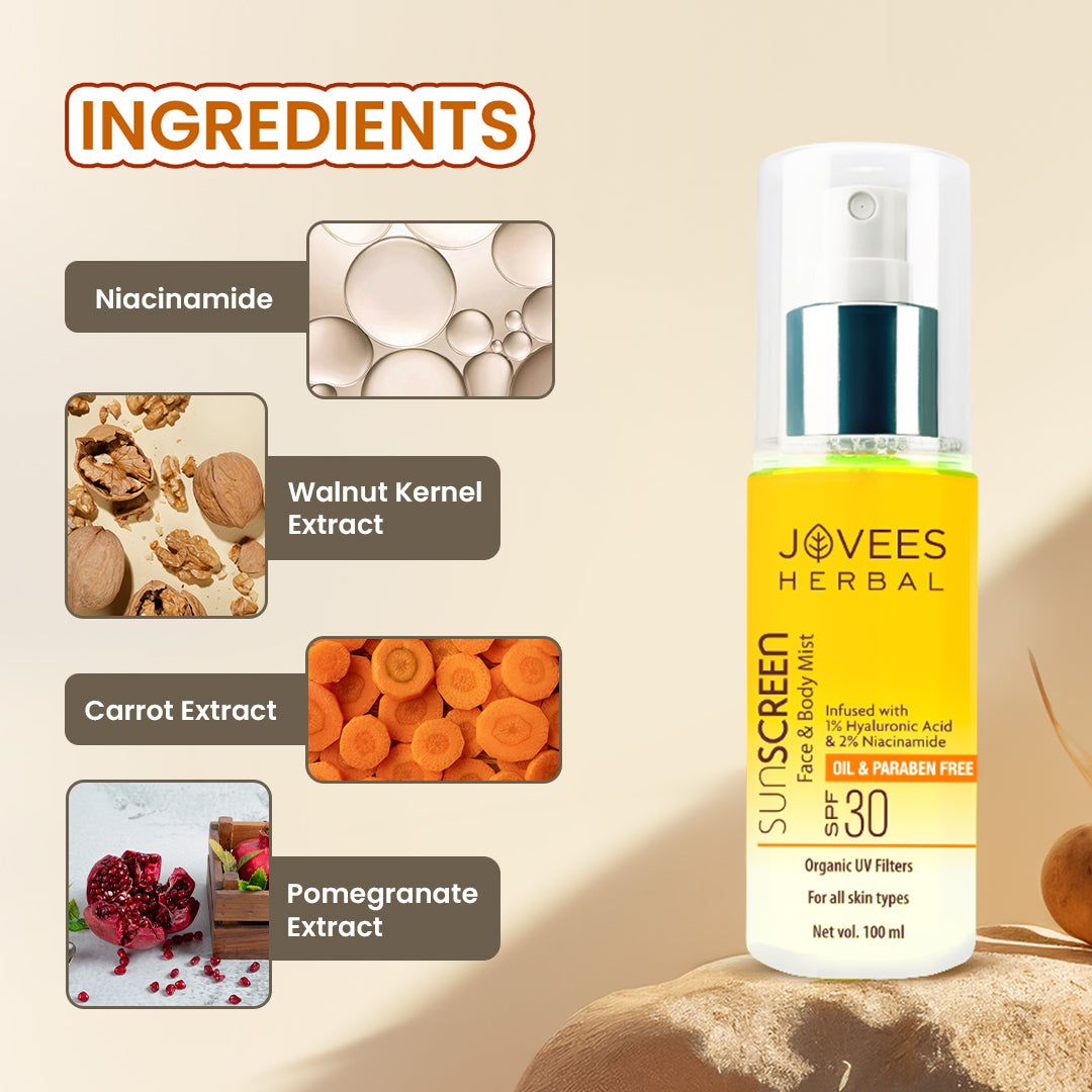 Jovees Sunscreen Face And Body Mist SPF 30 view 4