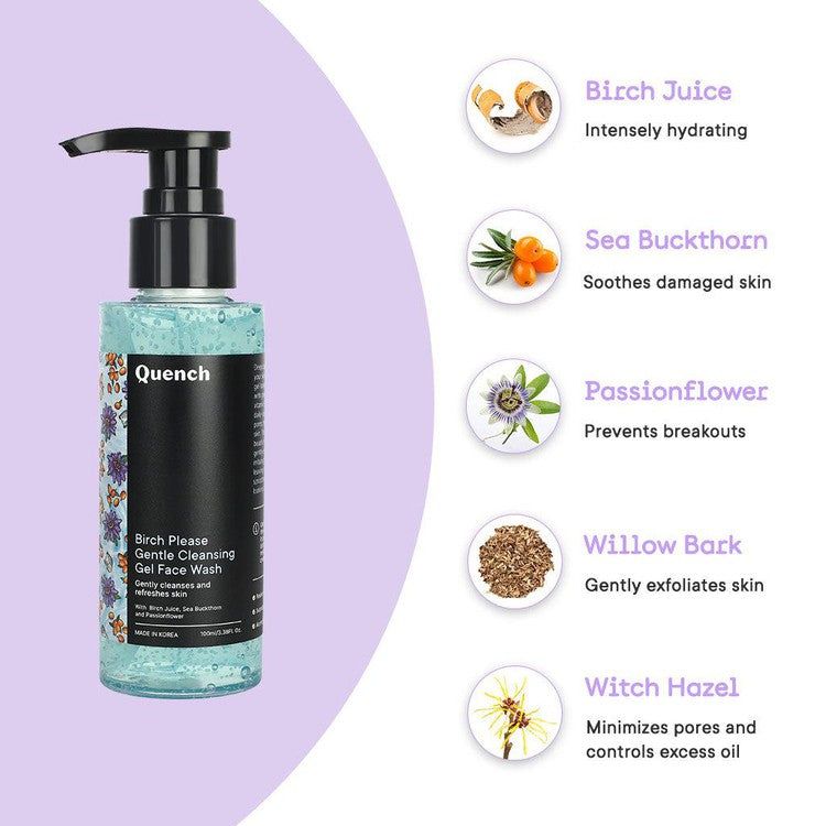 Quench Gentle Cleansing Gel Face Wash with Birch Juice Enzymes  view 3