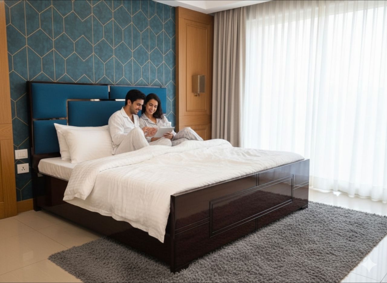 The 'Zenith' Modern Wooden Storage Bed