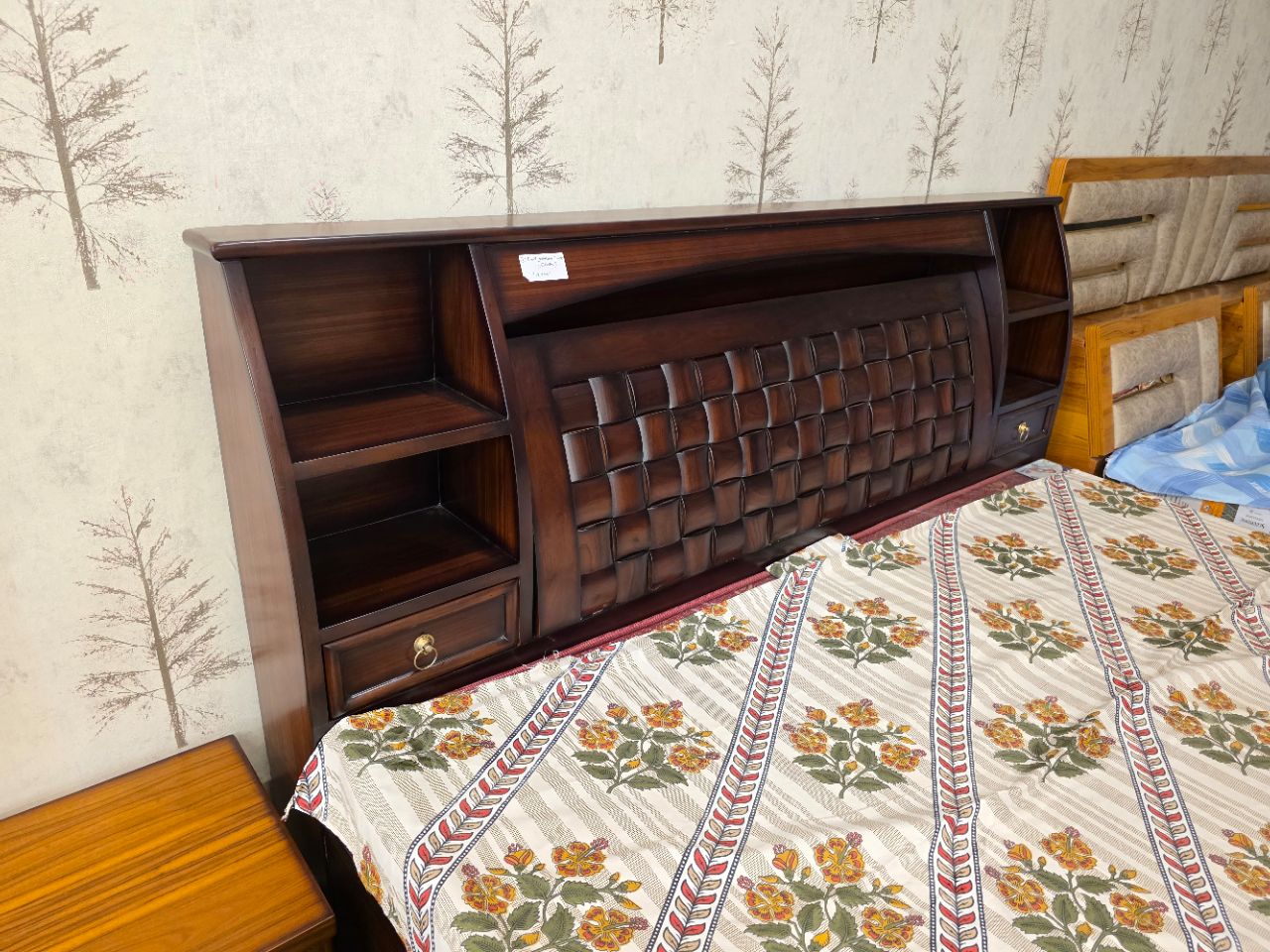 The "Artisan Weave" Teak Wood Hydraulic Storage Bed view 4