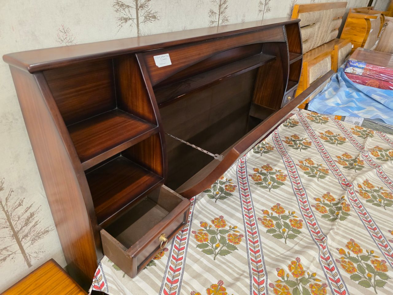 The "Artisan Weave" Teak Wood Hydraulic Storage Bed view 5