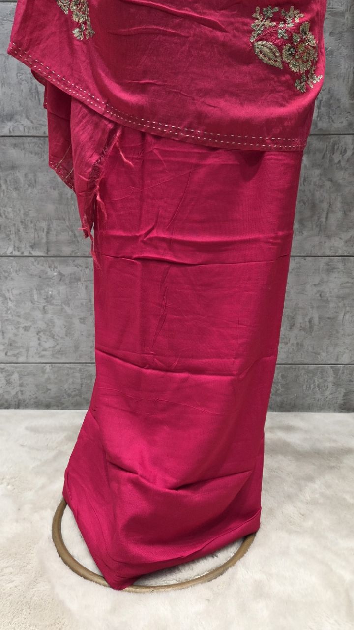 Embroidered Unstitched Pink Salwar Kameez view 5