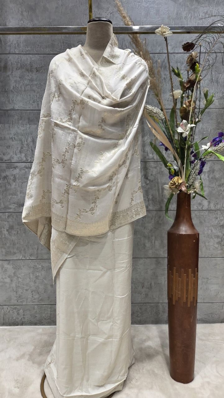 Elegant Unstitched Silk Suit view 7