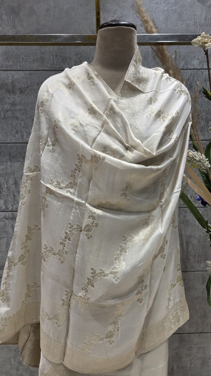 Elegant Unstitched Silk Suit view 6
