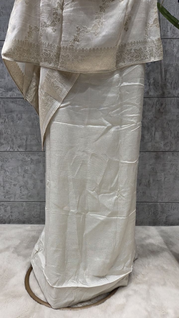 Elegant Unstitched Silk Suit view 5
