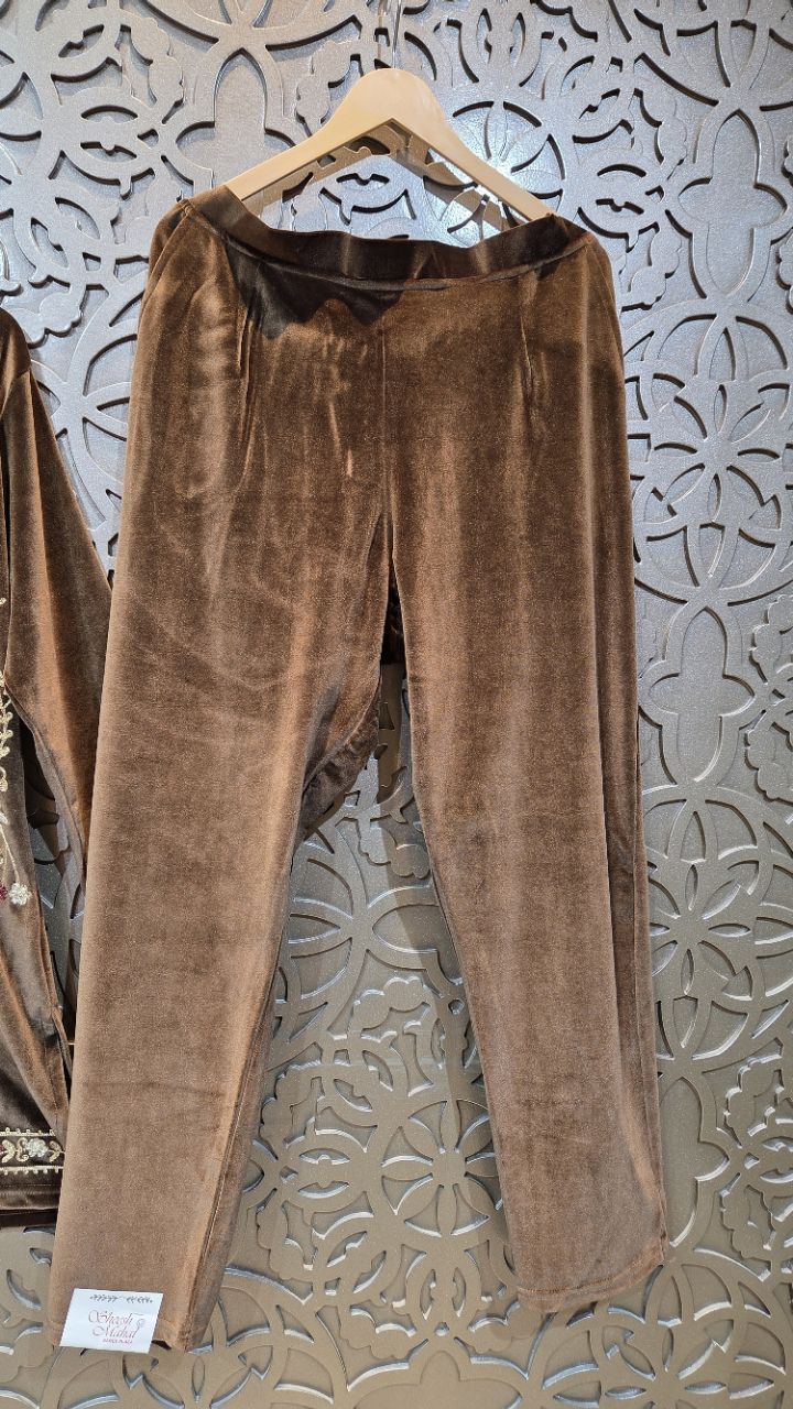 Embroidered Velvet Suit view 4