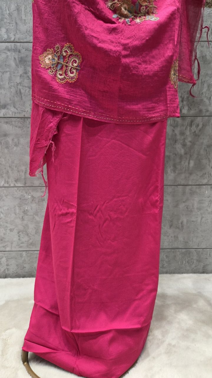 Elegant Unstitched Pink Salwar Kameez view 5