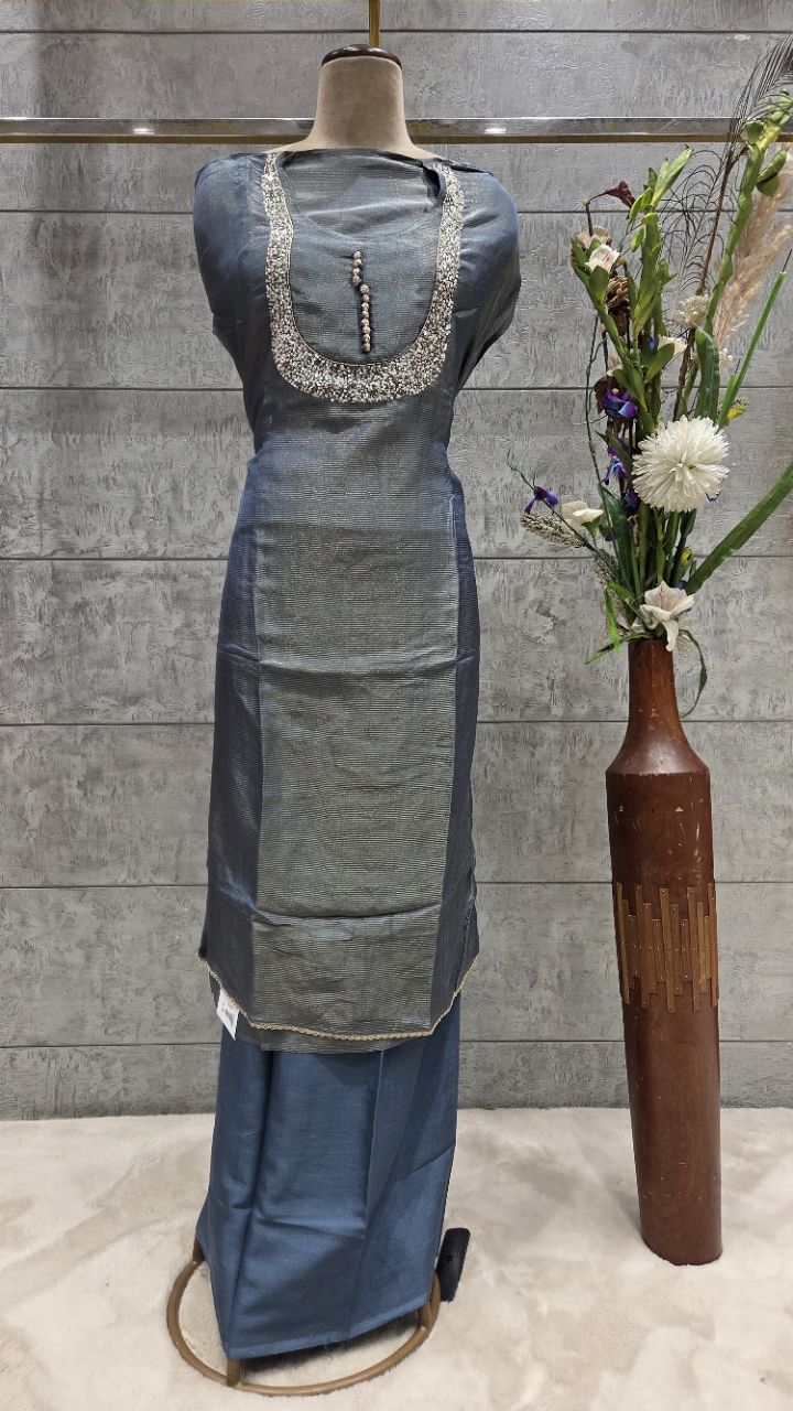 Embroidered Unstitched Kurti Set view 4