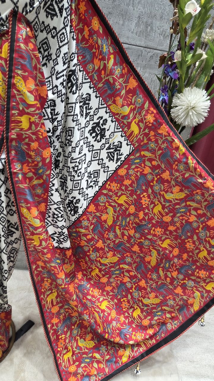 Traditional Print Saree view 5