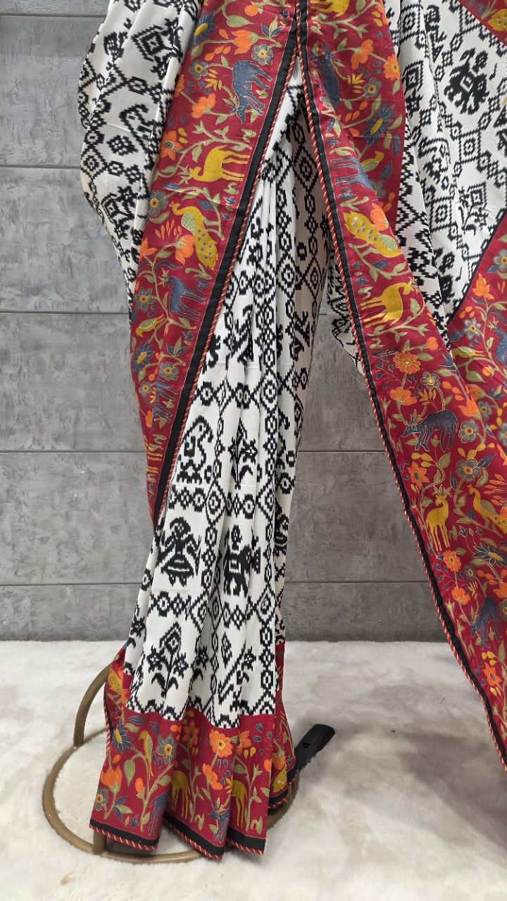 Traditional Print Saree view 4