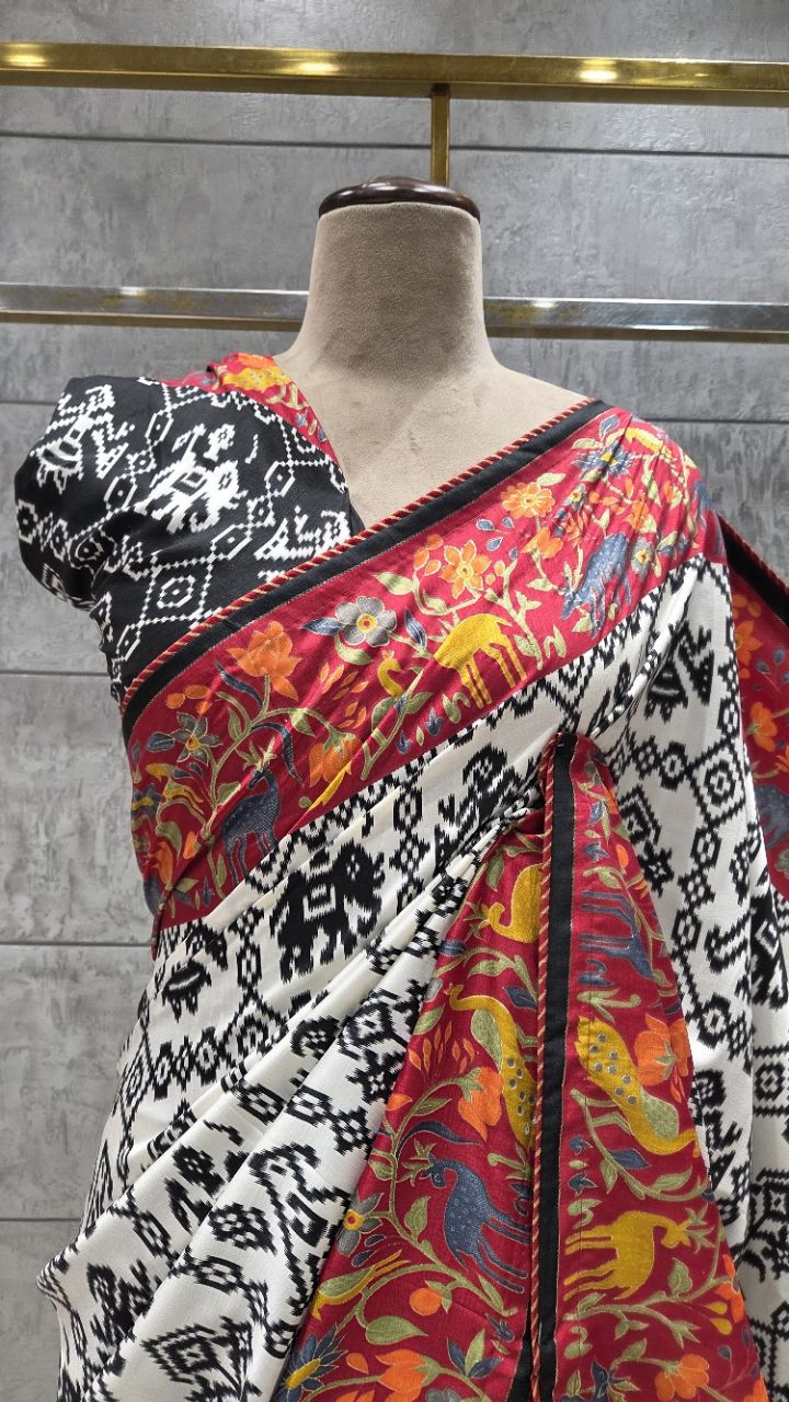 Traditional Print Saree view 3