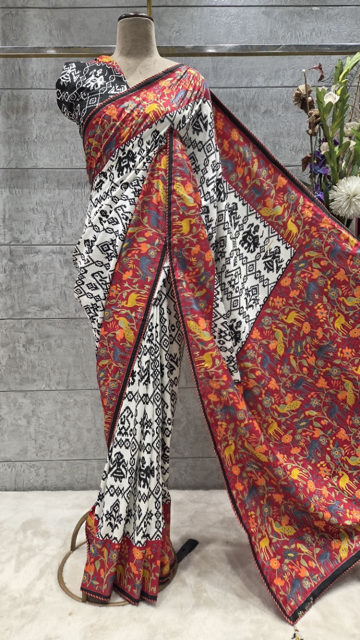 Traditional Print Saree view 2