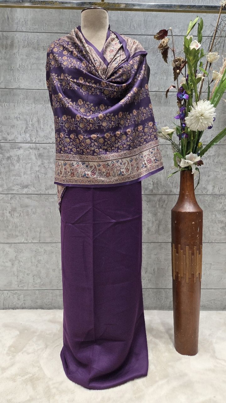 Traditional Unstitched Banarasi Woollen Suit view 6