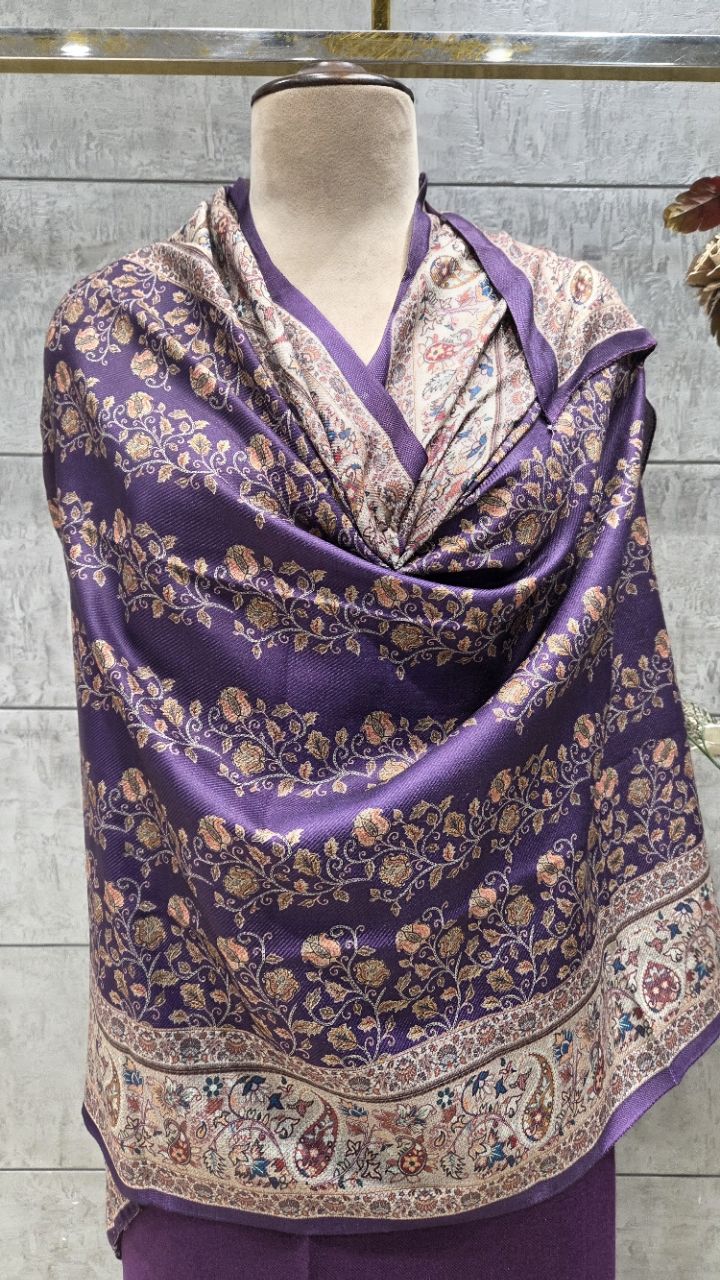 Traditional Unstitched Banarasi Woollen Suit view 5