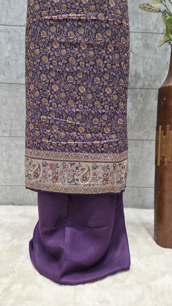 Traditional Unstitched Banarasi Woollen Suit view 2