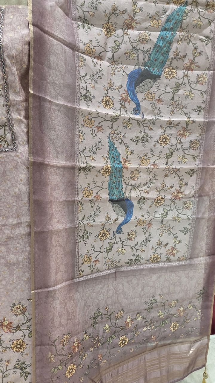 Embroidered Silk Kurta view 3