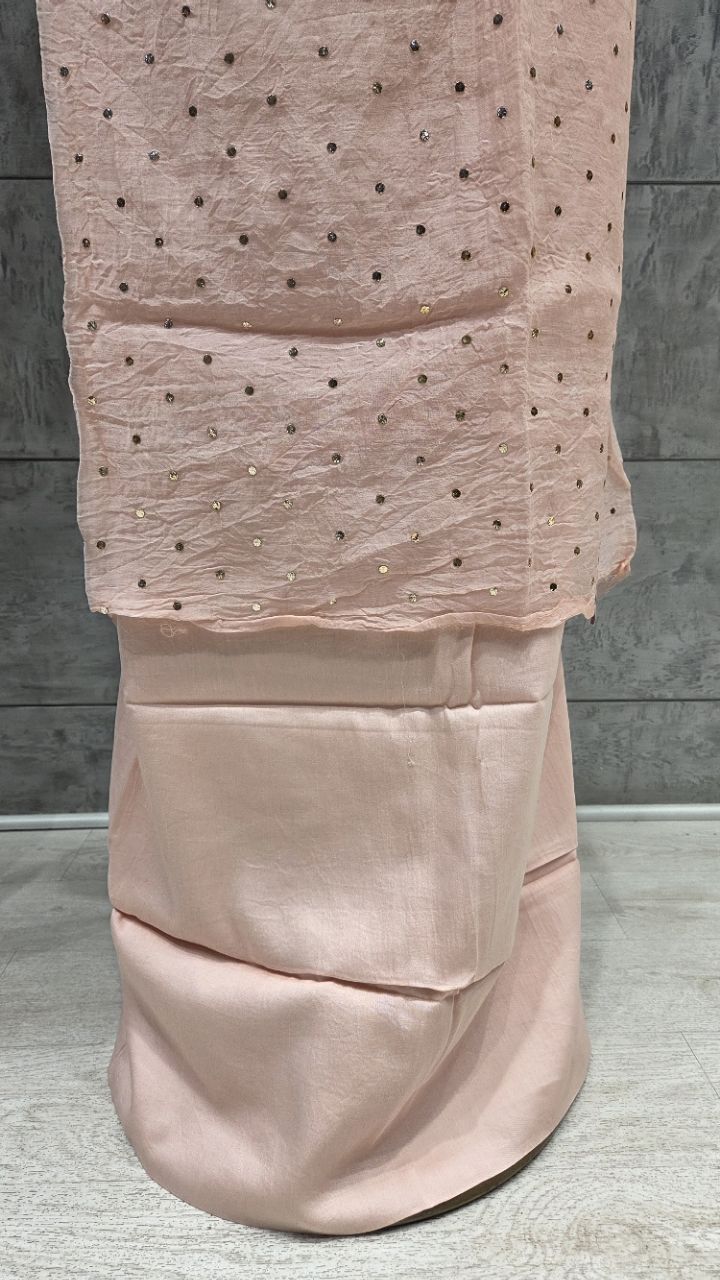 Embellished Unstitched Pink Suit view 5