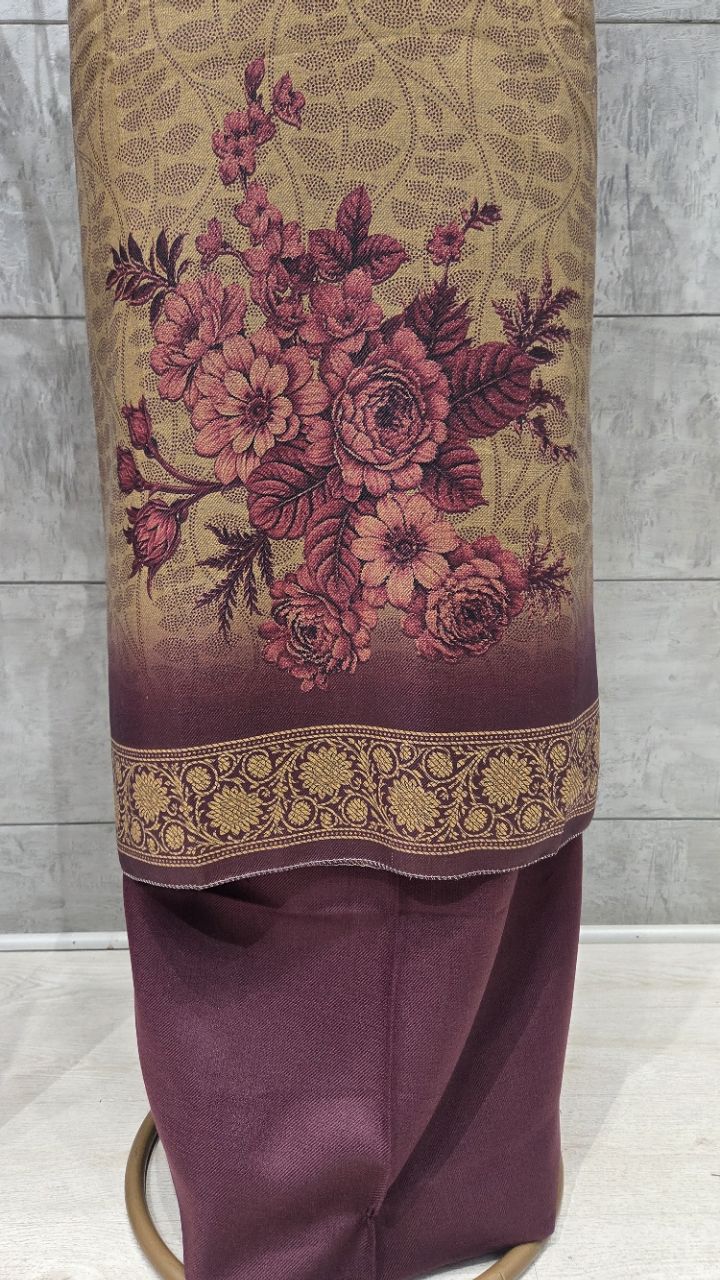 Traditional Woolen Unstitched Suit For Women Winter Wear view 4