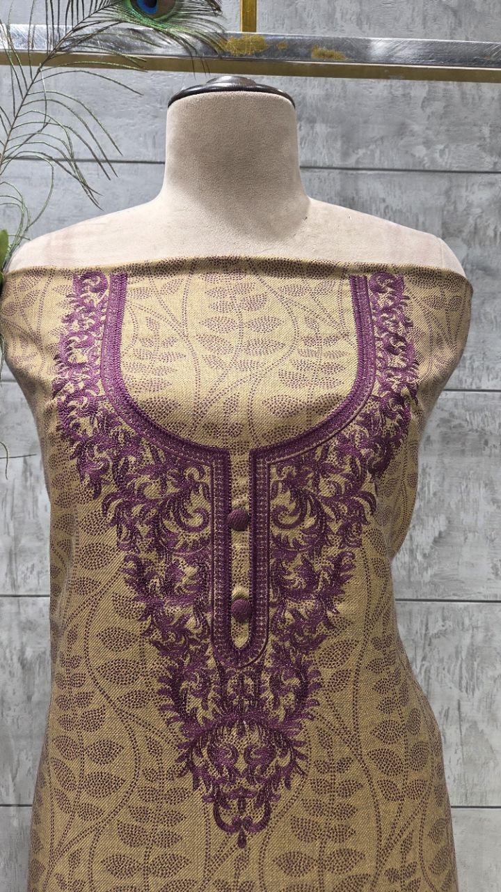 Traditional Woolen Unstitched Suit For Women Winter Wear view 3