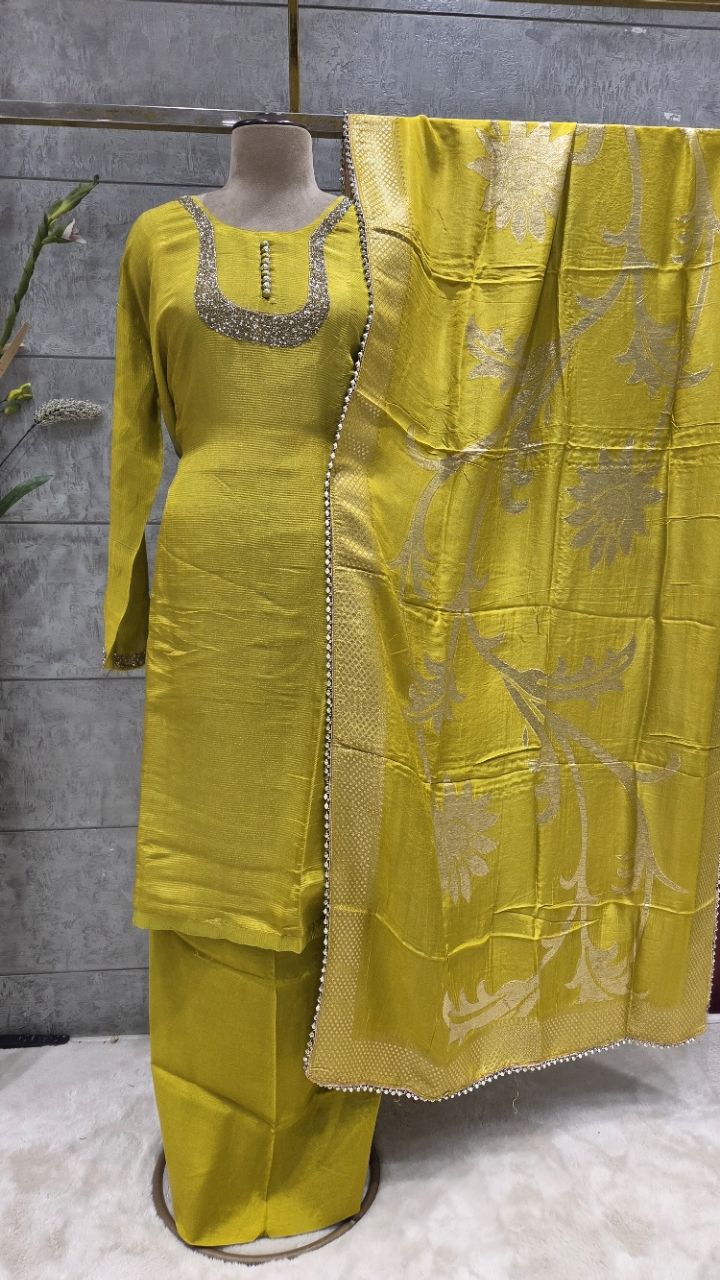 Pista Silk Unstitched Suit For Women