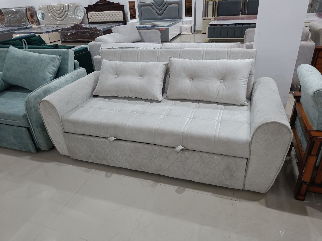 Light Grey Sofa Cum Bed