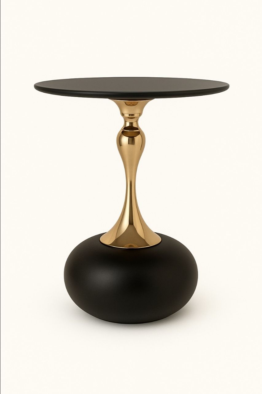Modern Luxe Side Table (Black & Gold)
