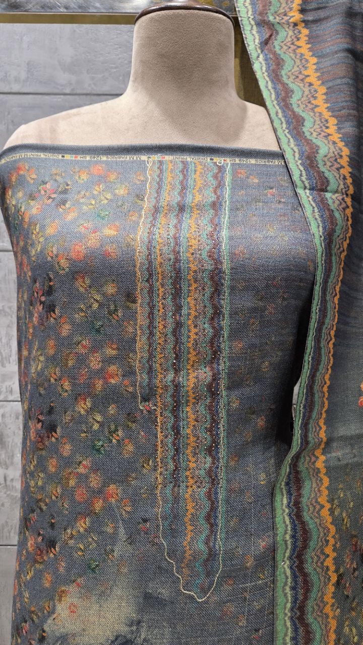 Winter Woolen Unstitched Suit view 4