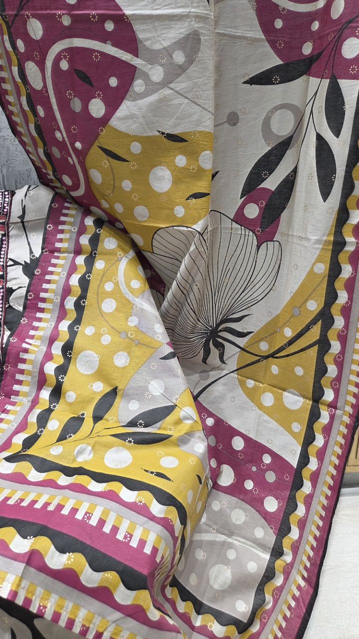 Elegant Printed Unstitched Suit view 4