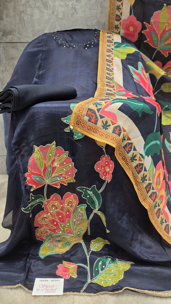 Floral Embroidered Unstitched Suit view 2