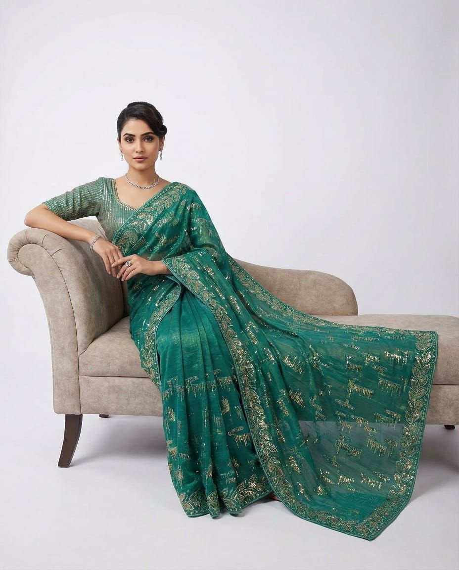 Elegant Green Saree