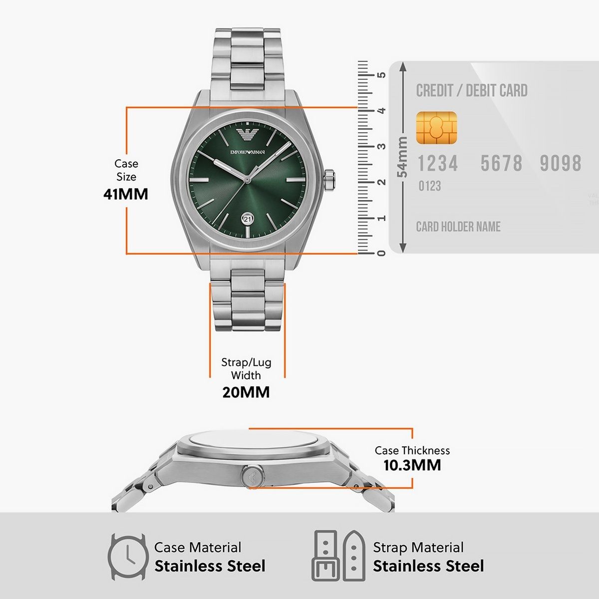 Emporio Armani Green Dial Watch AR11621I view 6