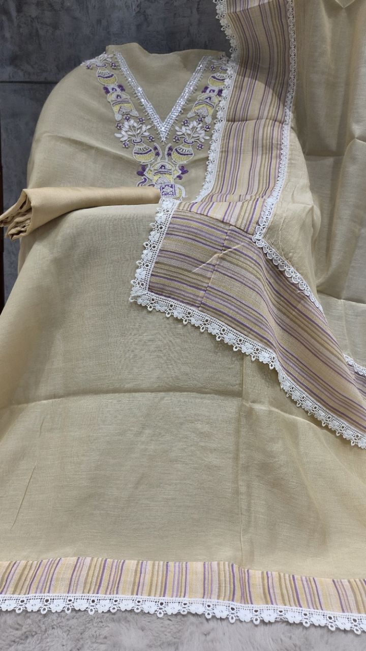 Unstitched Ethnic Suit view 2