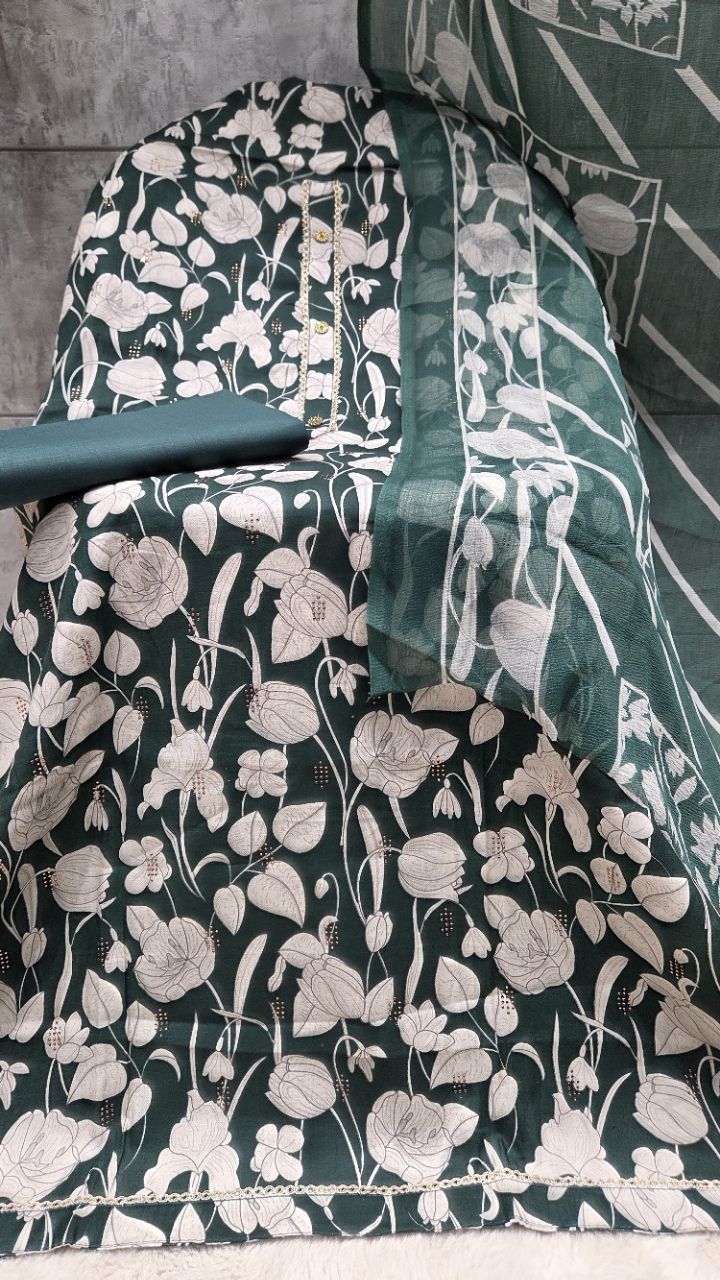 Floral Print Unstitched Suit view 2