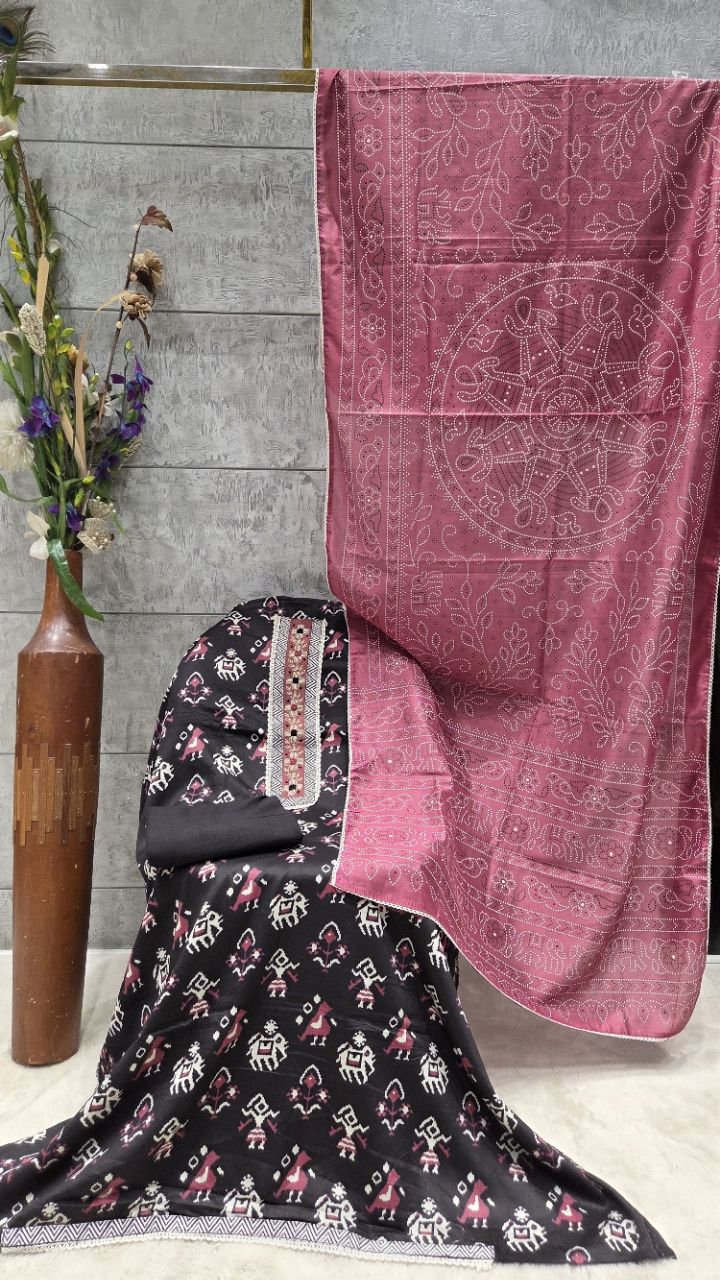 Ethnic Printed Unstitched Suit