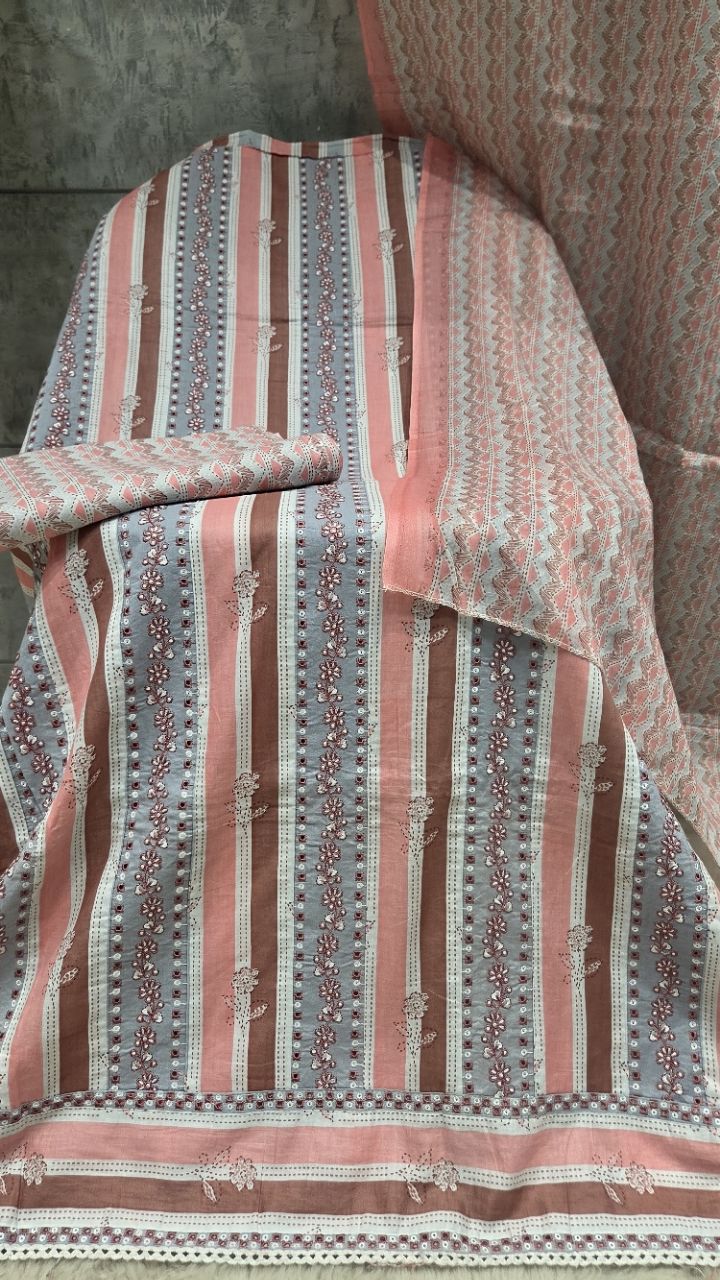 Elegant Printed Ethnic Unstitched Suit view 2