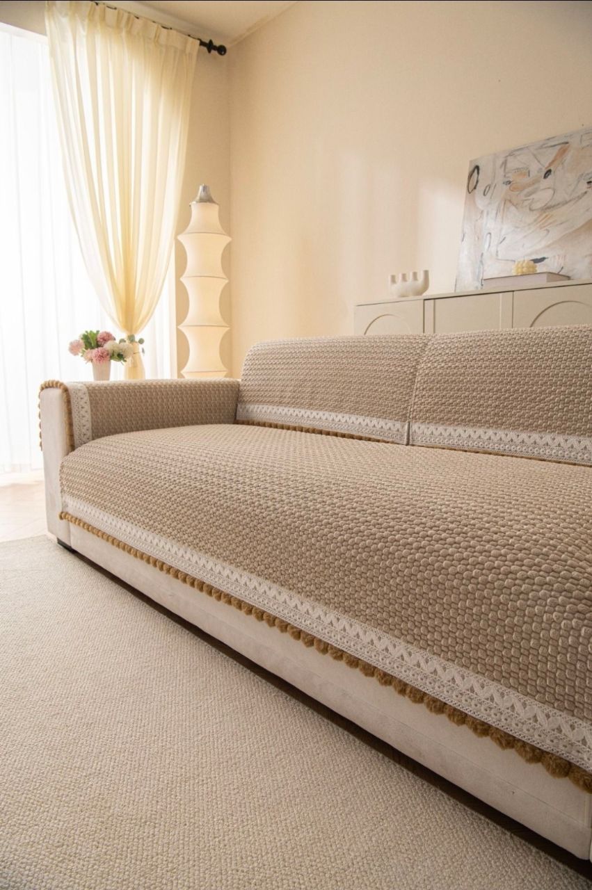 Light Beige Sofa cover - Linens Studio view 2