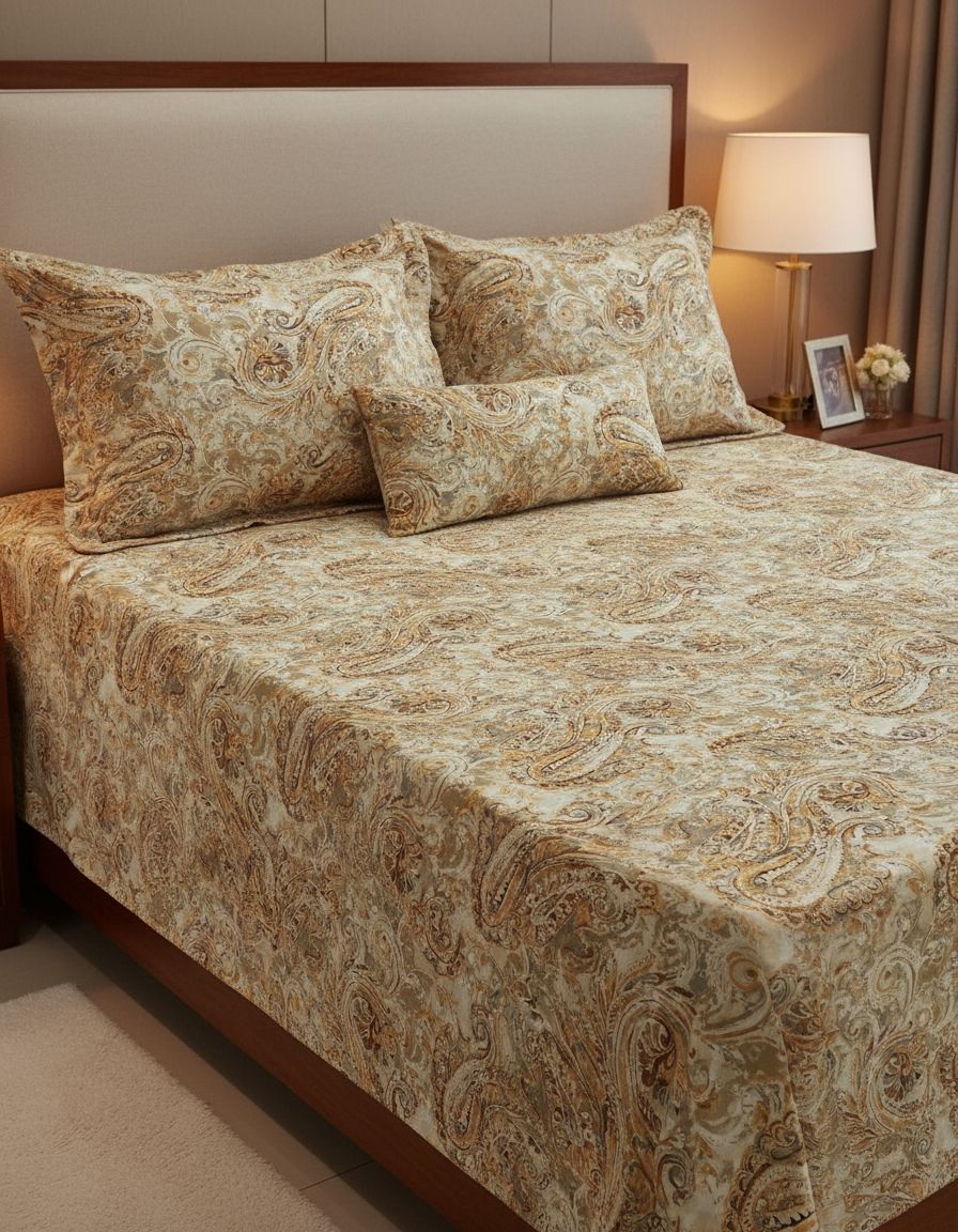 Ajrakh Bedsheet With 2pillow Cover King Size view 6