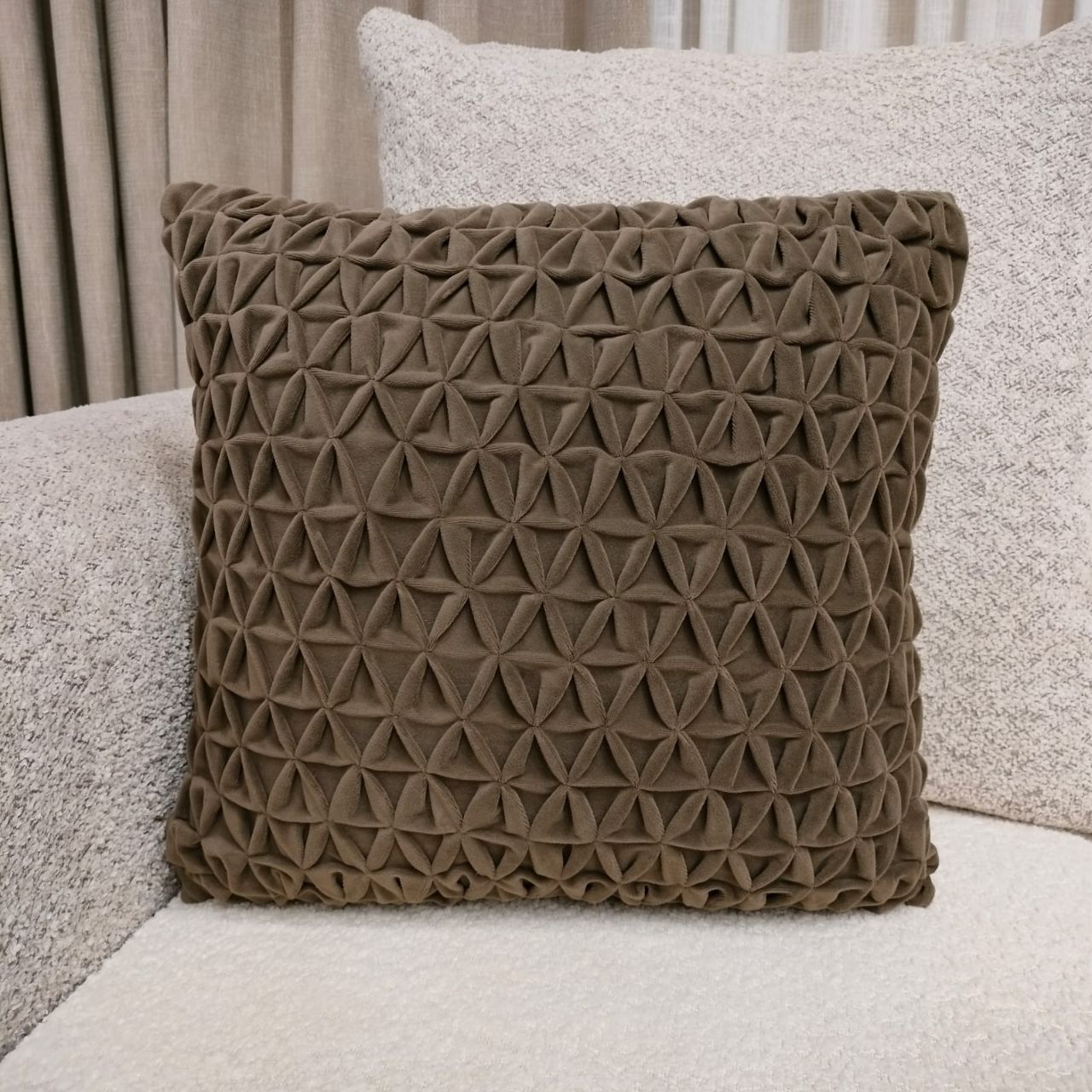 Linens Studio Light Brown Textured Cushion Cover CC-372 view 4