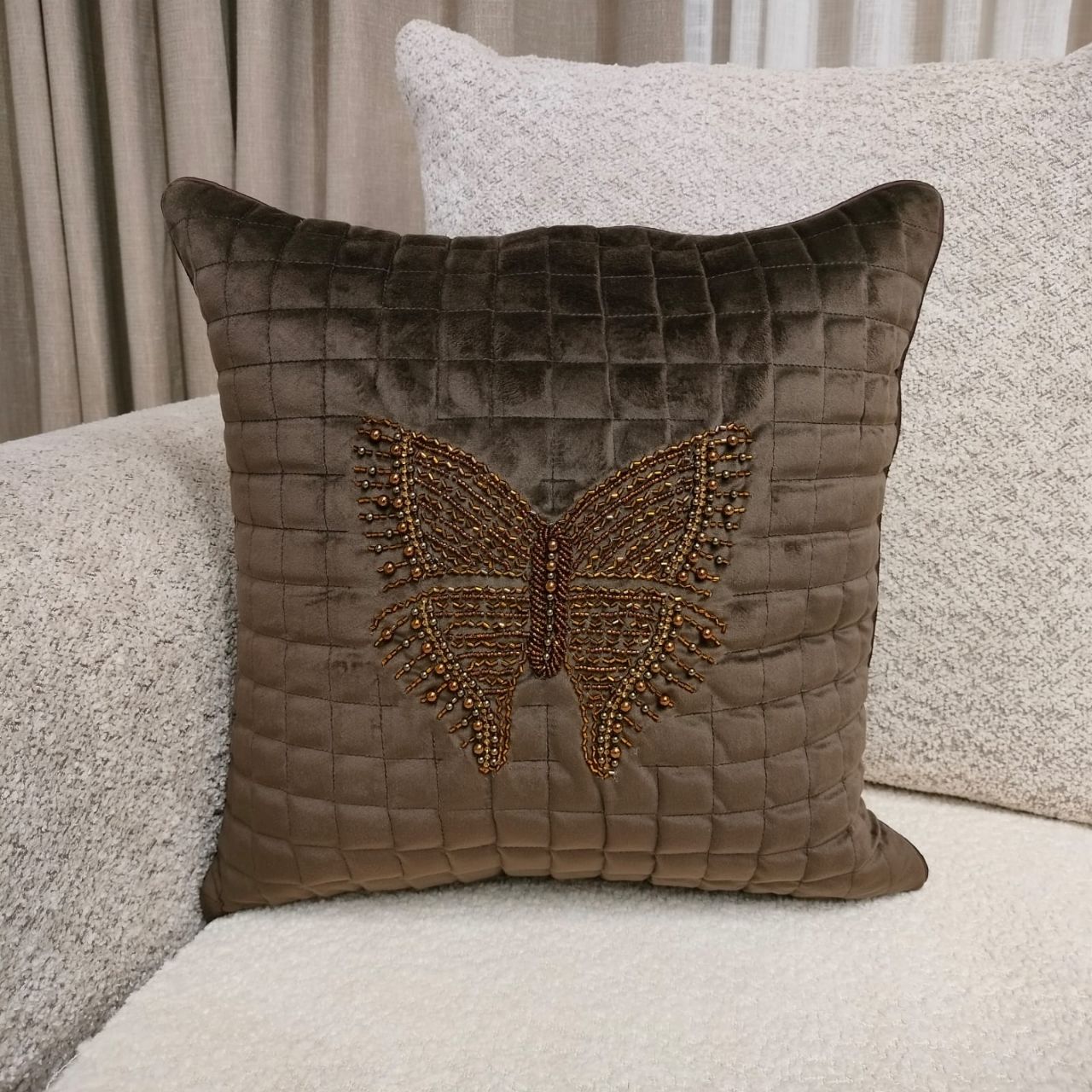 Linens Studio Butterfly Embroidered Cushion Cover  CC-403 view 4