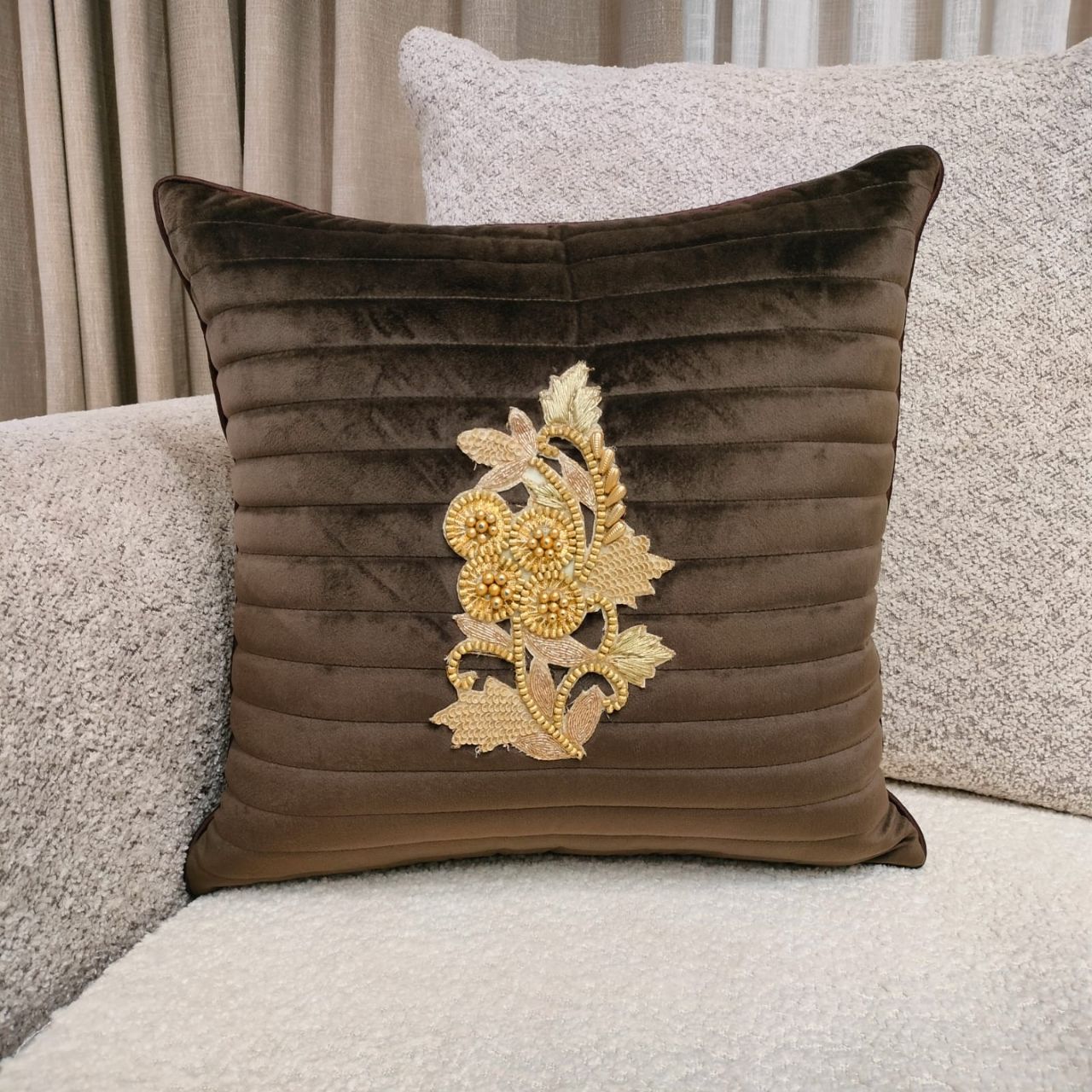 Linens Studio Velvet Embroidered Cushion Cover CC-231 view 4