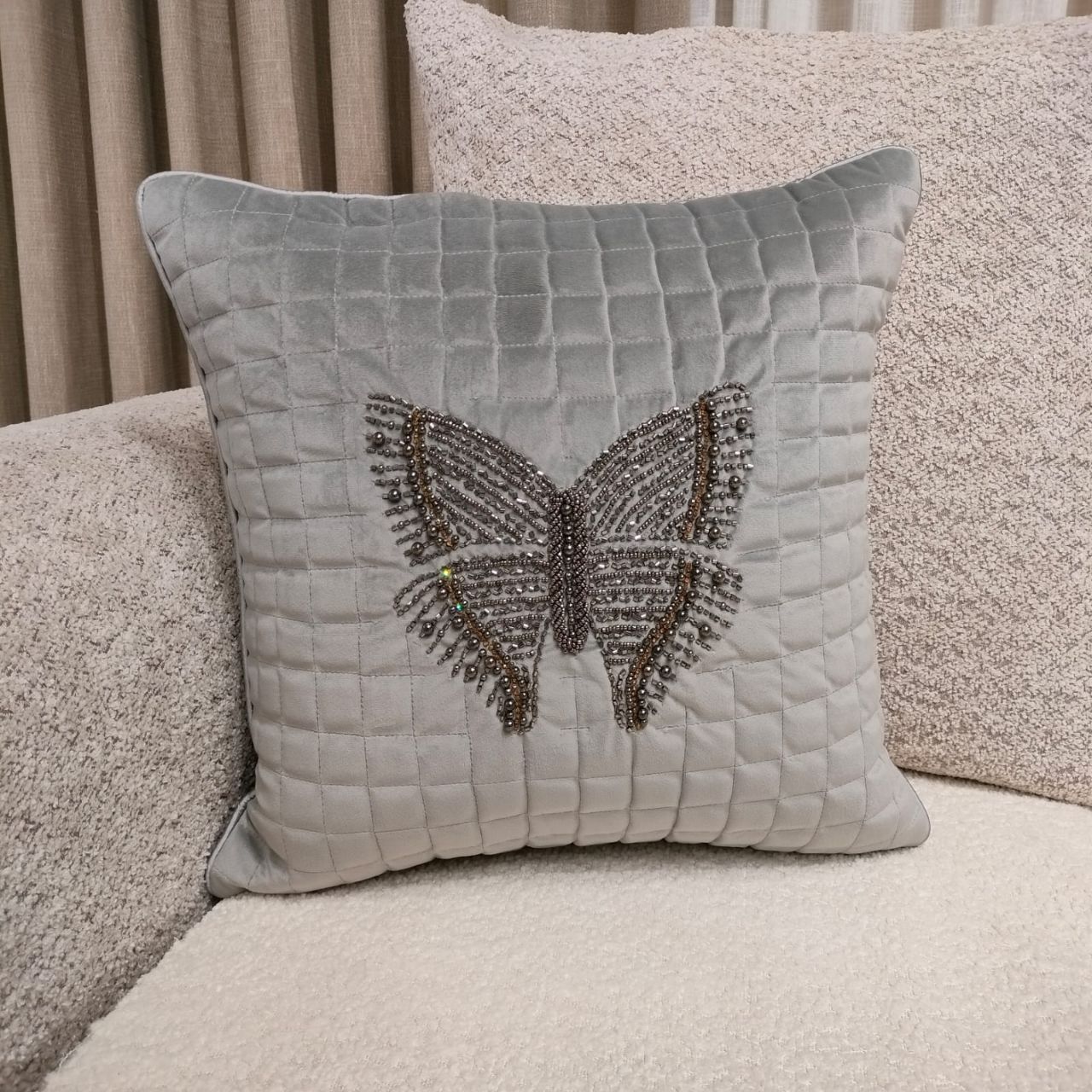 Linens Studio Butterfly Embroidered Cushion Cover CC-403 view 4