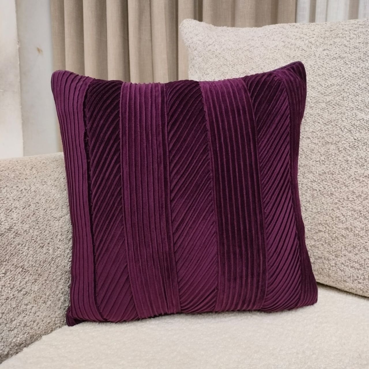 Linens Studio Deep Purple Velvet Cushion Cover CC-174 view 4