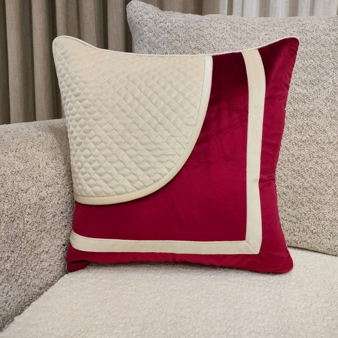 Linens Studio Quilted Velvet Cushion Cover CC-382 view 4