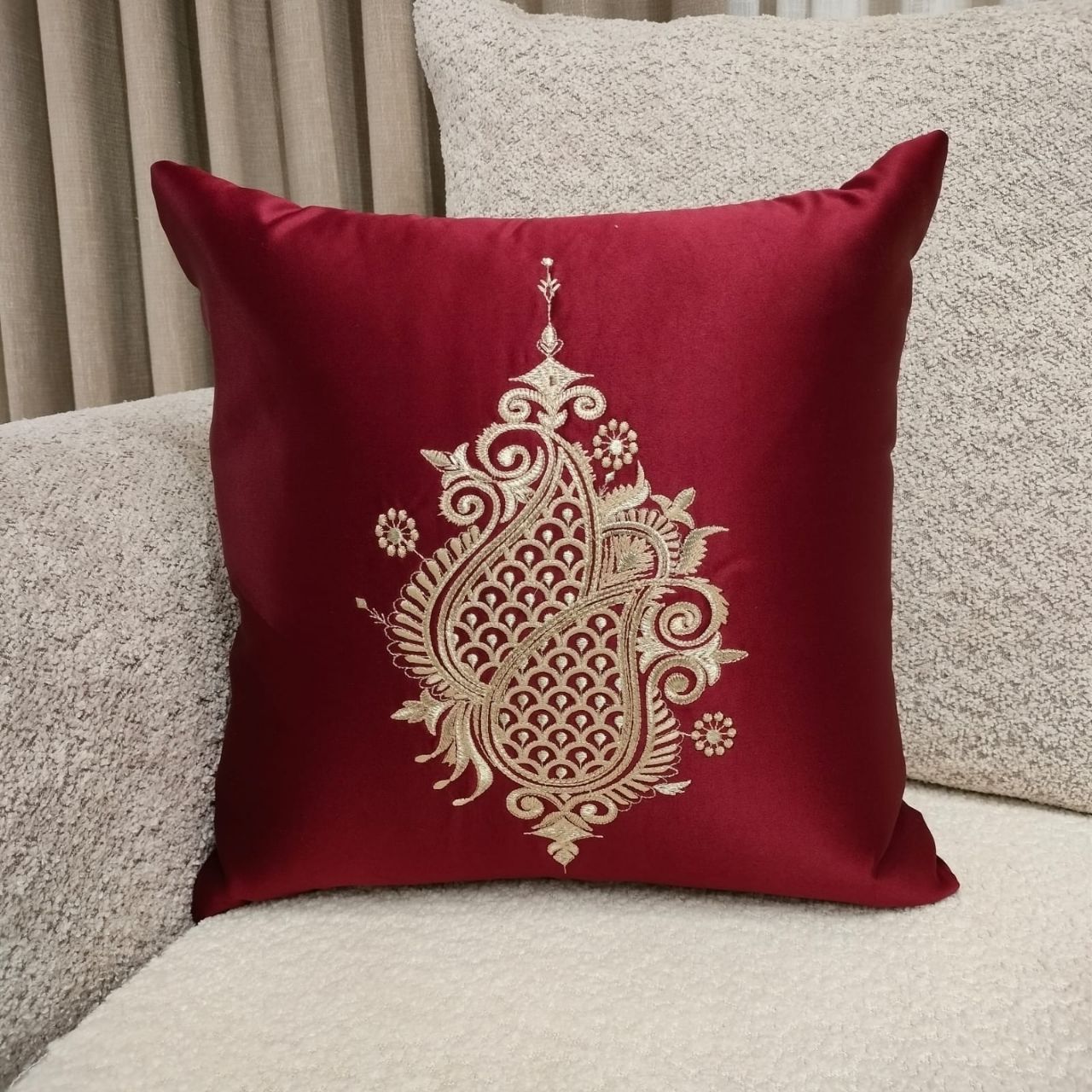 Linens Studio Satin Embroidered Cushion Cover 1 CC-372 view 4