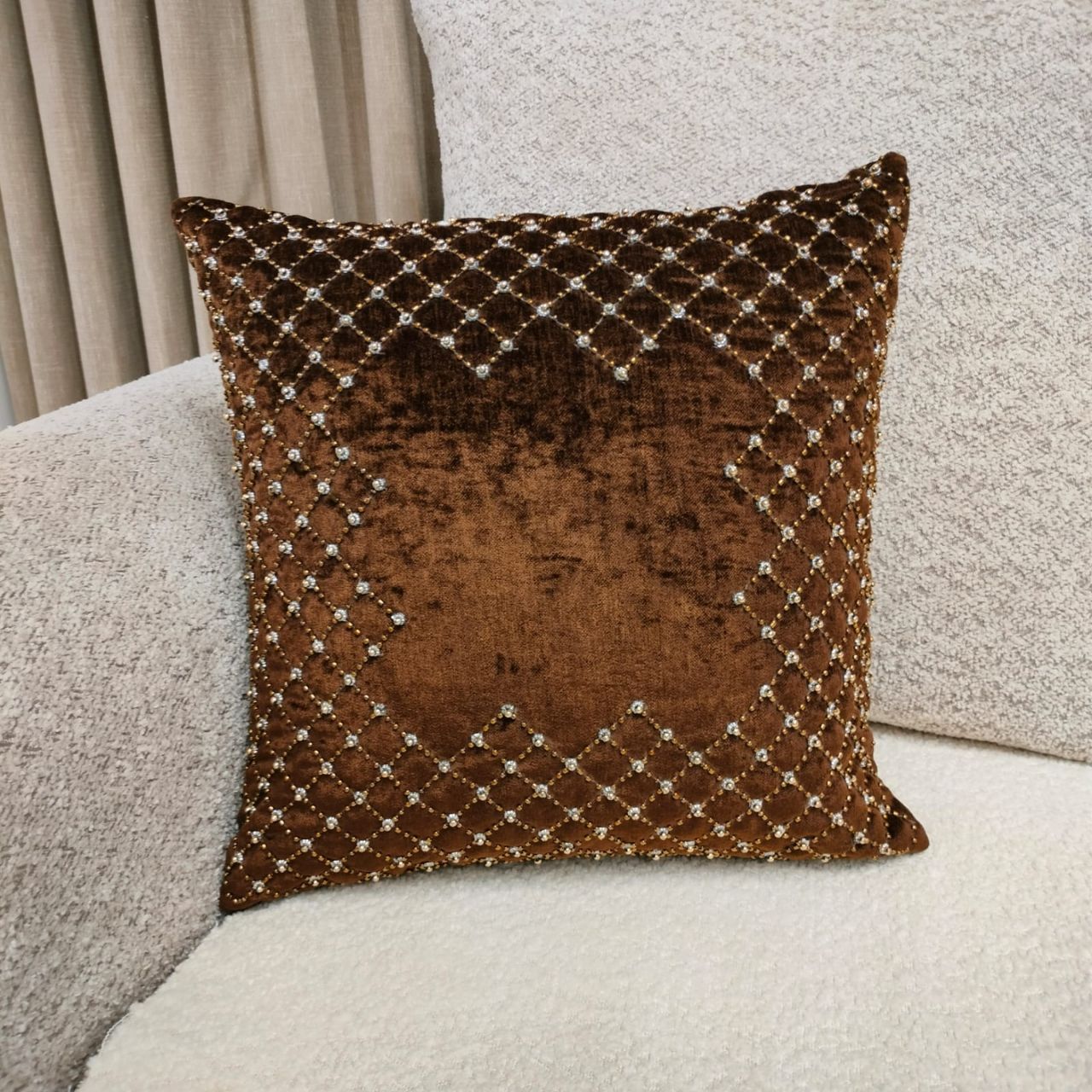 Linens Studio Embroidered Velvet Cushion Cover  CC-407 view 4