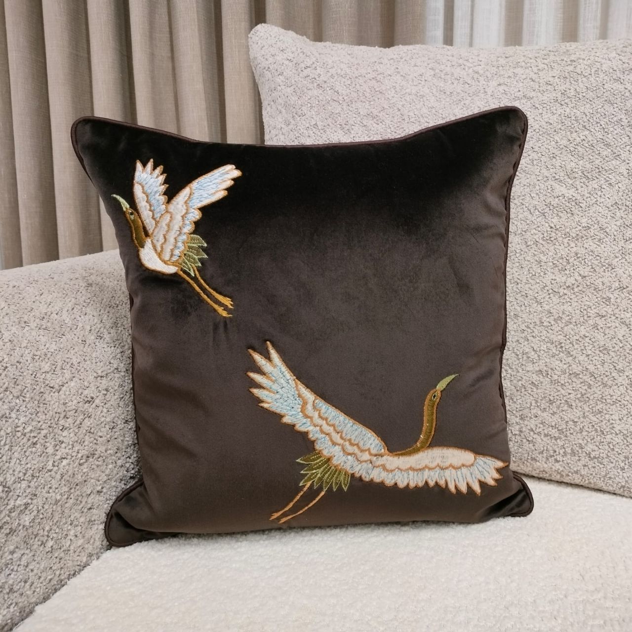 Linens Studio Velvet Embroidered Cushion Cover CC-179 view 4
